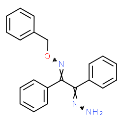 1,2-Diphenyl-2-hydrazonoethan-1-one O-(phenylmethyl)oxime结构式