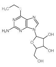 2-(2-amino-6-ethylsulfanyl-purin-9-yl)-5-(hydroxymethyl)oxolane-3,4-diol结构式