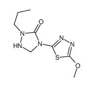 4-(5-methoxy-1,3,4-thiadiazol-2-yl)-2-propyl-1,2,4-triazolidin-3-one结构式
