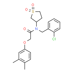 N-(2-chlorobenzyl)-2-(3,4-dimethylphenoxy)-N-(1,1-dioxidotetrahydrothiophen-3-yl)acetamide结构式