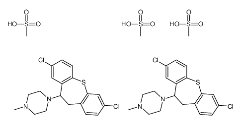 1-(3,9-dichloro-5,6-dihydrobenzo[b][1]benzothiepin-5-yl)-4-methylpiperazine,methanesulfonic acid Structure