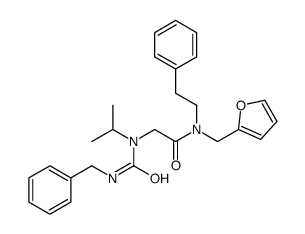 2-[benzylcarbamoyl(propan-2-yl)amino]-N-(furan-2-ylmethyl)-N-(2-phenylethyl)acetamide结构式