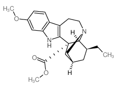 Ibogamine-18-carboxylicacid, 13-methoxy-, methyl ester structure