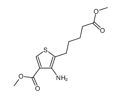 4-amino-5-(4-methoxycarbonyl-butyl)-thiophene-3-carboxylic acid methyl ester结构式