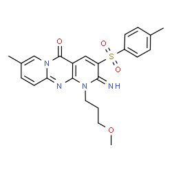 2-imino-1-(3-methoxypropyl)-8-methyl-3-[(4-methylphenyl)sulfonyl]-1,2-dihydro-5H-dipyrido[1,2-a:2,3-d]pyrimidin-5-one结构式