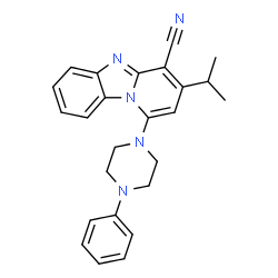 3-isopropyl-1-(4-phenylpiperazin-1-yl)benzo[4,5]imidazo[1,2-a]pyridine-4-carbonitrile Structure