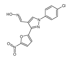1-(4-chloro-phenyl)-3-(5-nitro-furan-2-yl)-1H-pyrazole-4-carbaldehyde oxime结构式