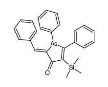 2-(Z)-benzylidene-1,5-diphenyl-4-trimethylsilanyl-1,2-dihydro-arsol-3-one结构式