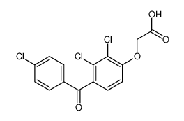 [2,3-二氯-4-(4-氯苯甲酰基)苯氧基]乙酸结构式