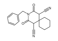 3-benzyl-2,4-dioxo-3-aza-spiro[5.5]undecane-1,5-dicarbonitrile结构式