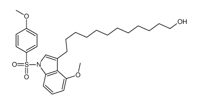 12-[4-methoxy-1-(4-methoxyphenyl)sulfonylindol-3-yl]dodecan-1-ol Structure