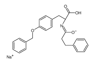 sodium,(2S)-3-(4-phenylmethoxyphenyl)-2-(3-phenylpropanoylamino)propanoate Structure