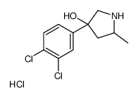 3-(3,4-dichlorophenyl)-5-methylpyrrolidin-3-ol,hydrochloride结构式