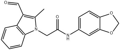 N-(1,3-benzodioxol-5-yl)-2-(3-formyl-2-methyl-1H-indol-1-yl)acetamide picture