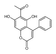6-acetyl-5,7-dihydroxy-4-phenylchromen-2-one Structure