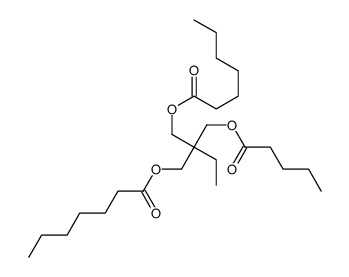 Bis(heptanoic acid)2-ethyl-2-[[(1-oxopentyl)oxy]methyl]-1,3-propanediyl ester structure