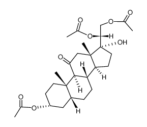 3α,20βF,21-triacetoxy-17-hydroxy-5β-pregnan-11-one结构式