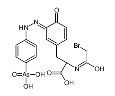 N-(bromoacetyl)-3-((4-arsonophenyl)azo)tyrosine structure