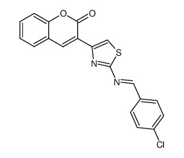 3-(2-(4-chlorobenzylideneamino)thiazol-4-yl)-2H-chromen-2-one结构式