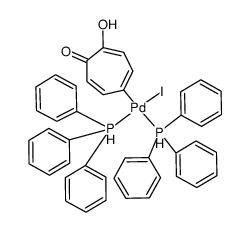 iodo(5-tropolonyl)bis(triphenylphosphine)palladium(II)结构式