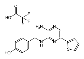 4-[(3-amino-6-thiophen-2-yl-pyrazin-2-ylamino)-methyl]-phenol trifluoroacetate结构式