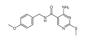 N-(4-methoxybenzyl)-4-amino-2-methylmercaptopyrimidine-5-carboxamide Structure