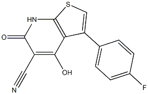 3-(4-Fluoro-phenyl)-4-hydroxy-6-oxo-6,7-dihydro-thieno[2,3-b]pyridine-5-carbonitrile结构式