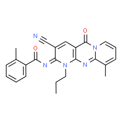 N-(3-cyano-10-methyl-5-oxo-1-propyl-1,5-dihydro-2H-dipyrido[1,2-a:2,3-d]pyrimidin-2-ylidene)-2-methylbenzamide Structure