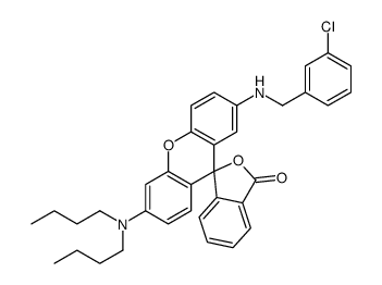 2'-[(3-chlorophenyl)methylamino]-6'-(dibutylamino)spiro[2-benzofuran-3,9'-xanthene]-1-one Structure