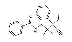 4-(Benzoylamino)-2-ethyl-3,3-dimethyl-2-phenylbutyronitril Structure