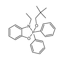 3-ethyl-2,3-dihydro-2-neopentoxy-2,2-diphenyl-1,3,2-benzoxazaphosph(V)ole结构式