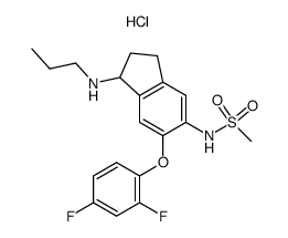N-[6-(2,4-Difluorophenoxy)-1-propylamino-5-indanyl]methanesulfonamide, hydrochloride结构式