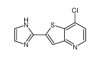 7-chloro-2-(1H-imidazol-2-yl)thieno[3,2-b]pyridine结构式