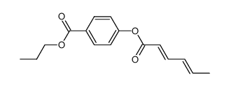 4-((2E,4E)-Hexa-2,4-dienoyloxy)-benzoic acid propyl ester结构式