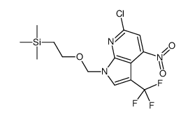 1H-Pyrrolo[2,3-b]pyridine, 6-chloro-4-nitro-3-(trifluoromethyl)-1-[[2-(triMethylsilyl)ethoxy]Methyl]-结构式
