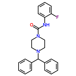 4-(Diphenylmethyl)-N-(2-fluorophenyl)-1-piperazinecarboxamide Structure