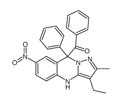 (3-Ethyl-2-methyl-7-nitro-9-phenyl-4,9-dihydro-pyrazolo[5,1-b]quinazolin-9-yl)-phenyl-methanone Structure