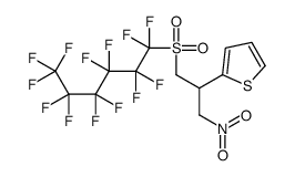 2-[1-nitro-3-(1,1,2,2,3,3,4,4,5,5,6,6,6-tridecafluorohexylsulfonyl)propan-2-yl]thiophene结构式