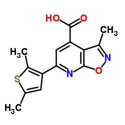 6-(2,5-dimethylthien-3-yl)-3-methylisoxazolo[5,4-b]pyridine-4-carboxylic acid结构式