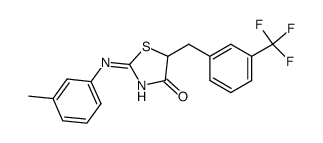 5-(3-(Trifluoromethyl)benzyl)-2-(m-tolylimino)thiazolidin-4-one Structure