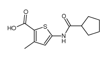 5-(cyclopentanecarbonyl-amino)-3-methyl-thiophene-2-carboxylic acid结构式