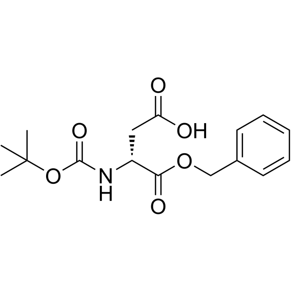 N-叔丁氧羰基-D-天冬氨酸 1-苄酯结构式