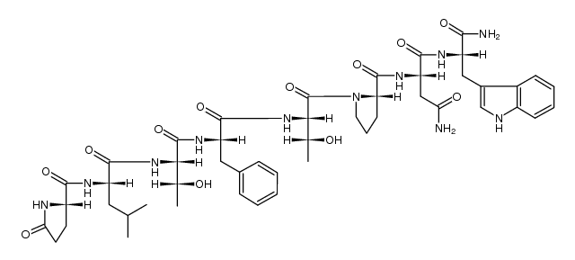 glutamyl-leucyl-threonyl-phenylalanyl-threonyl-prolyl-asparaginyl-tryptophanamide结构式