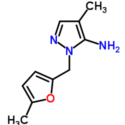 4-Methyl-1-[(5-methyl-2-furyl)methyl]-1H-pyrazol-5-amine结构式