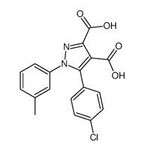 5-(4-chlorophenyl)-1-(3-methylphenyl)pyrazole-3,4-dicarboxylic acid Structure
