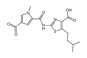 5-isopentyl-2-{[(1-methyl-4-nitro-1H-pyrrol-2-yl)carbonyl]amino}-1,3-thiazole-4-carboxylic acid结构式