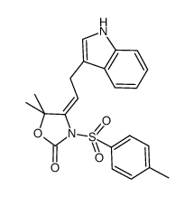 5,5-dimethyl-3-(p-toluenesulfonyl)-4-[2-(1H-indol-3-yl)-ethylidene]oxazolidin-2-one Structure