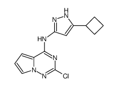 2-chloro-N-(5-cyclobutyl-1H-pyrazol-3-yl)pyrrolo[1,2-f][1,2,4]triazin-4-amine Structure