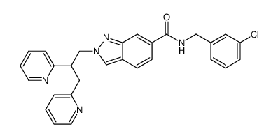 N-(3-Chlorobenzyl)-2-(2,3-dipyridin-2-ylpropyl)-2H-indazole-6-carboxamide Structure