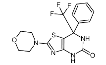 2-morpholin-4-yl-7-phenyl-7-(trifluoromethyl)-6,7-dihydro[1,3]thiazolo[4,5-d]pyrimidin-5(4H)-one结构式